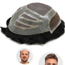 Fine Mono with Thin Skin and Lace Front Stock Hairpieces for Men