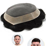 Fine Mono with PU Perimeter and Folded Lace Front Stock Hair System for Men