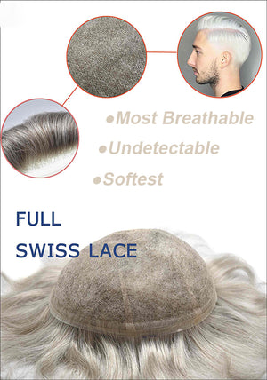 Swiss Lace Hair System with High-Quality Remy Hair